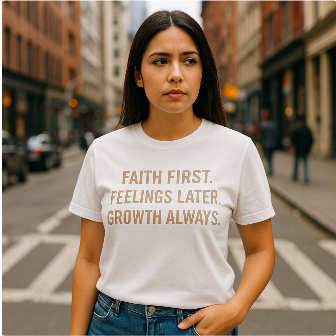 Faith First. Growth Always. Unisex tee