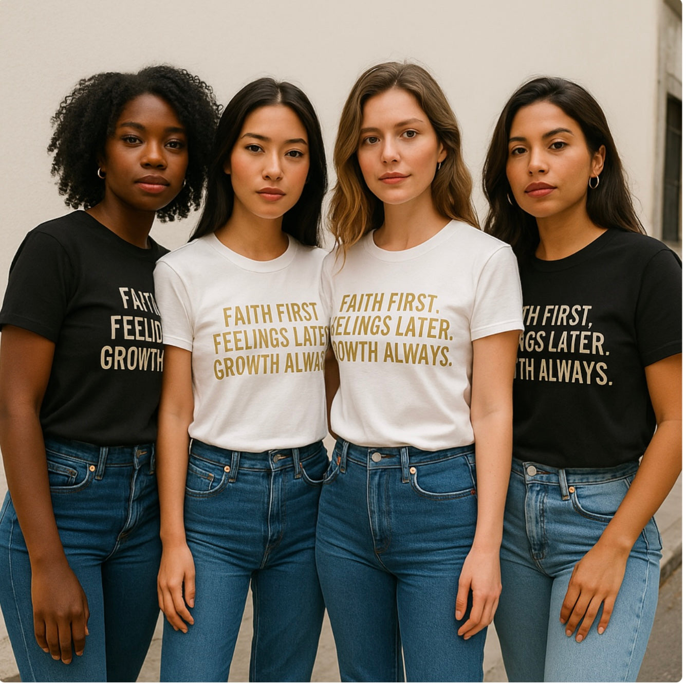Faith First. Feeling Later. Growth Always. Women’s Tee